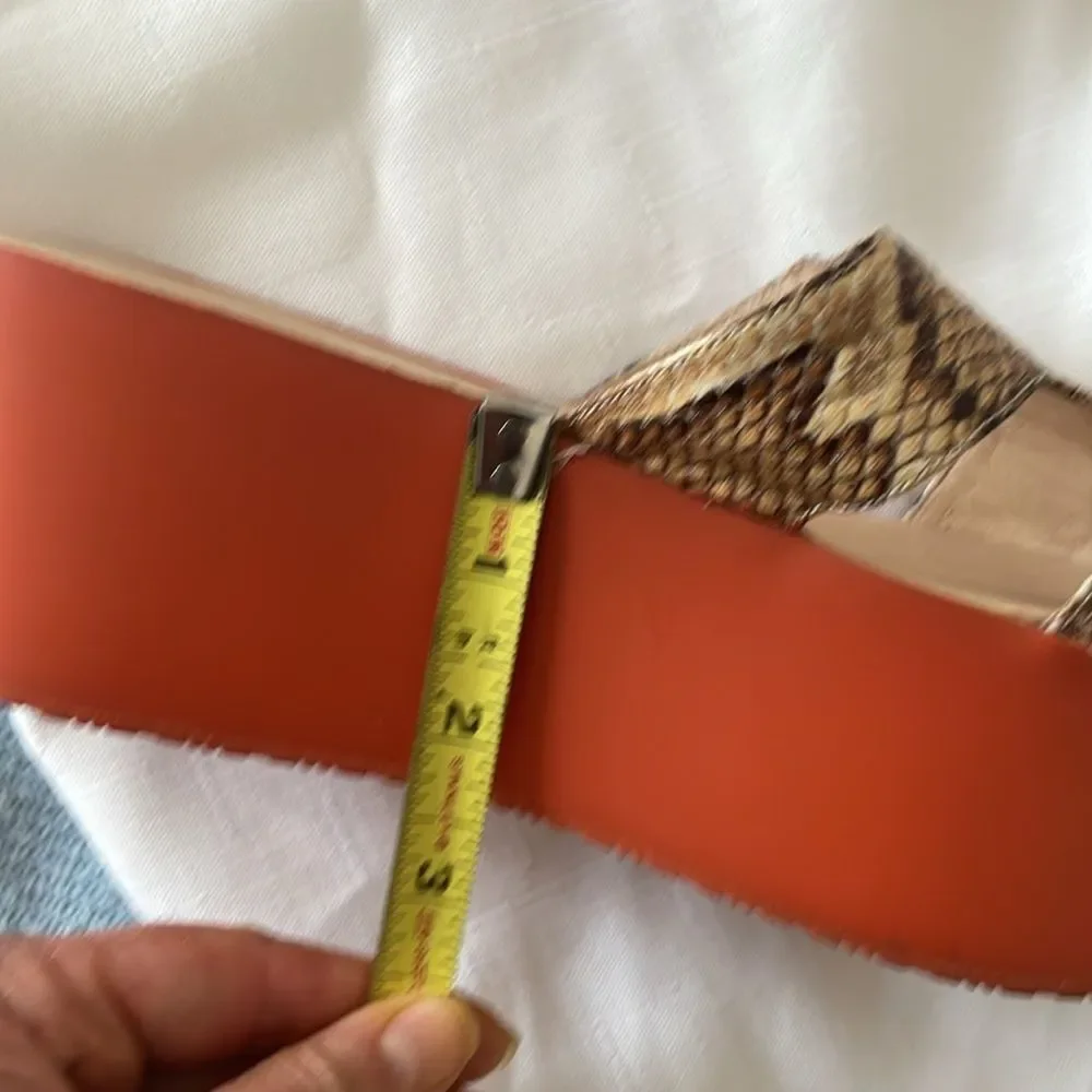 DONNABELLA SNAKESKIN WITH CONTRASTING ORANGE PLATFORM.   NEW